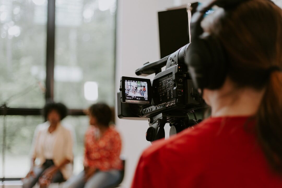 Camera operator filming during a live broadcast